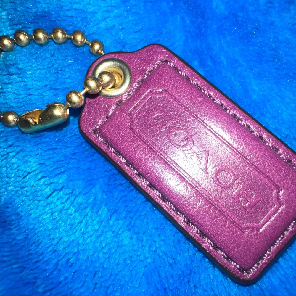 Coach Purple Tag with Gold Chain